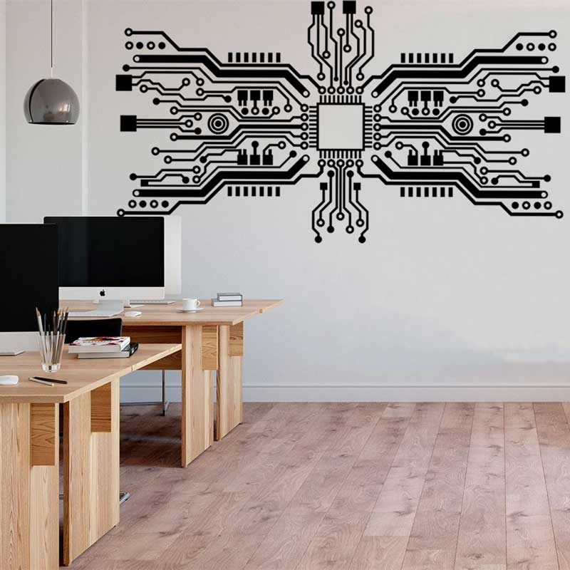 Circuit Board Chip Wall Sticke - مراجعة Office Tech Software وسعره