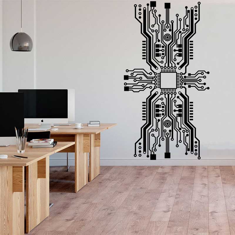 Circuit Board Chip Wall Sticke - مراجعة Office Tech Software وسعره