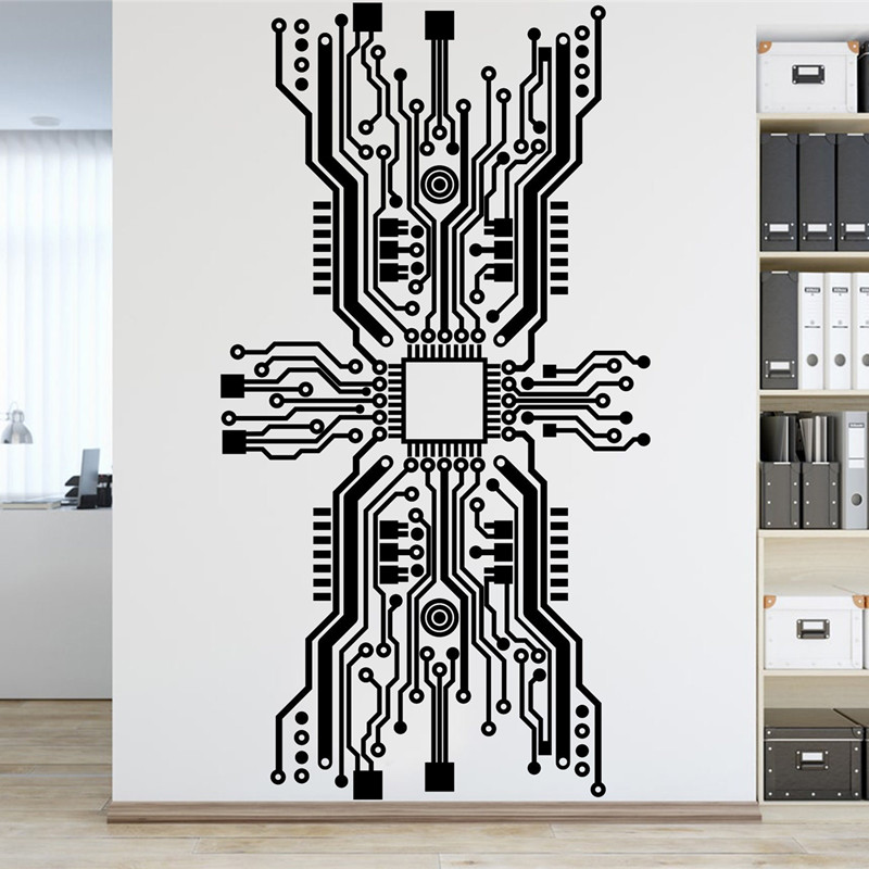 Circuit Board Chip Wall Sticke - مراجعة Office Tech Software وسعره