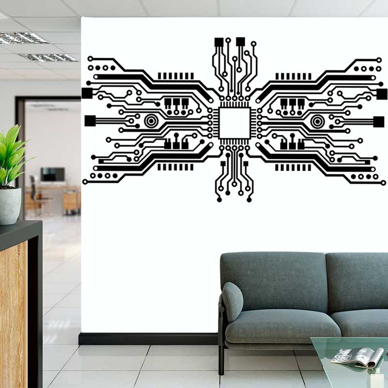 Circuit Board Chip Wall Sticke - مراجعة Office Tech Software وسعره